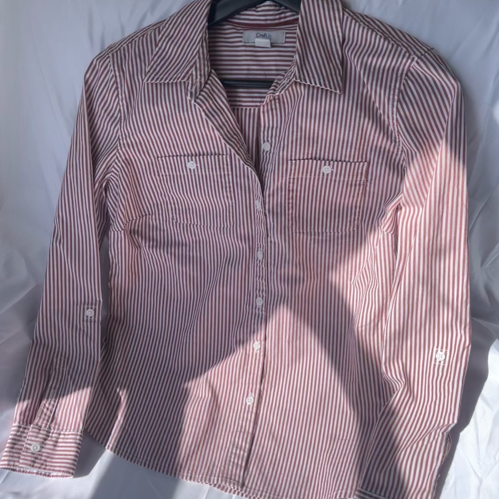 Croft & Barrow Classic Stripped Woven Down Shirt